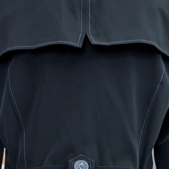 Wanko timeless trench black whitestich accent trench coat size s EUR size 36 - Picture 7 of 12